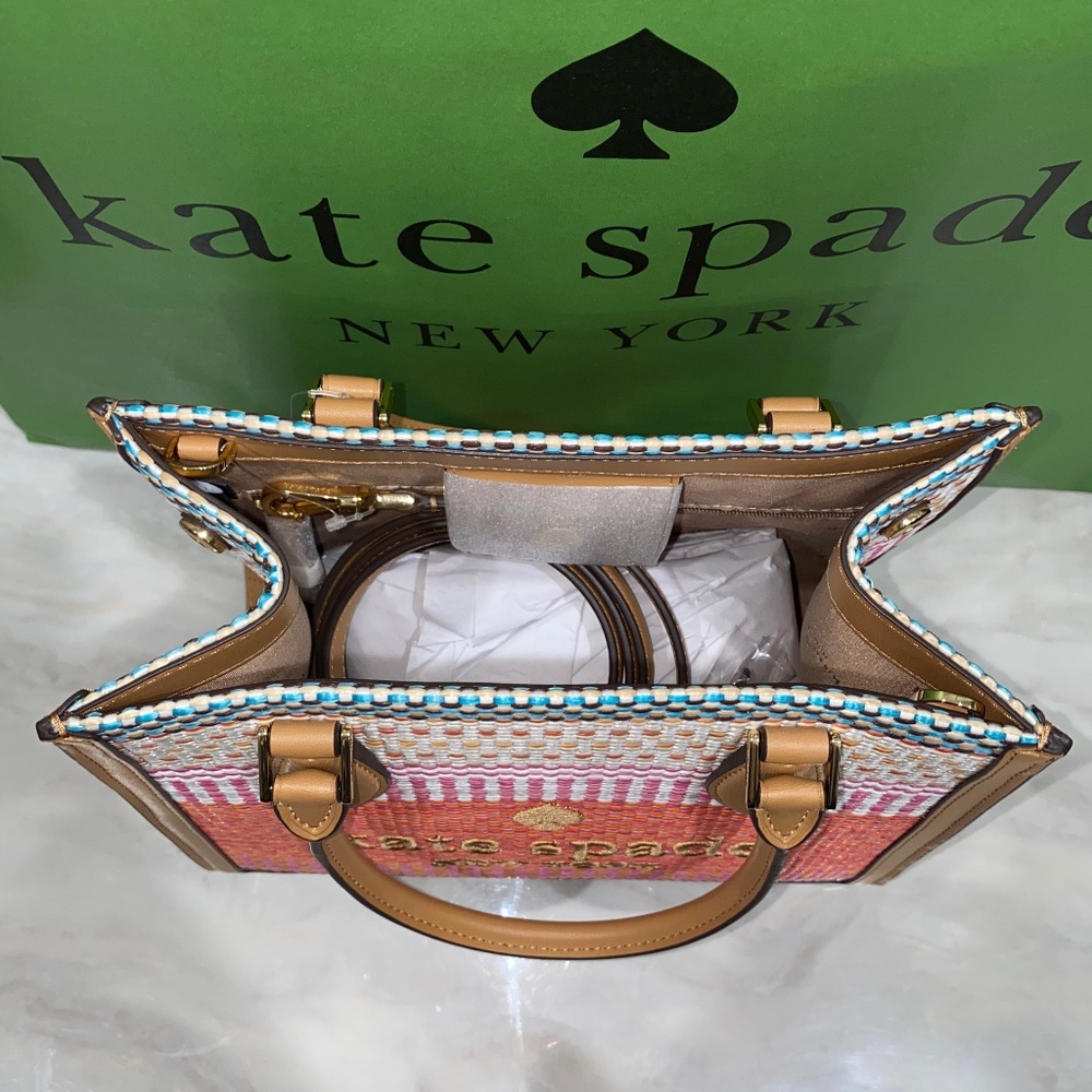 Kate Spade Ellie small straw tote NWT - Picture 10 of 11